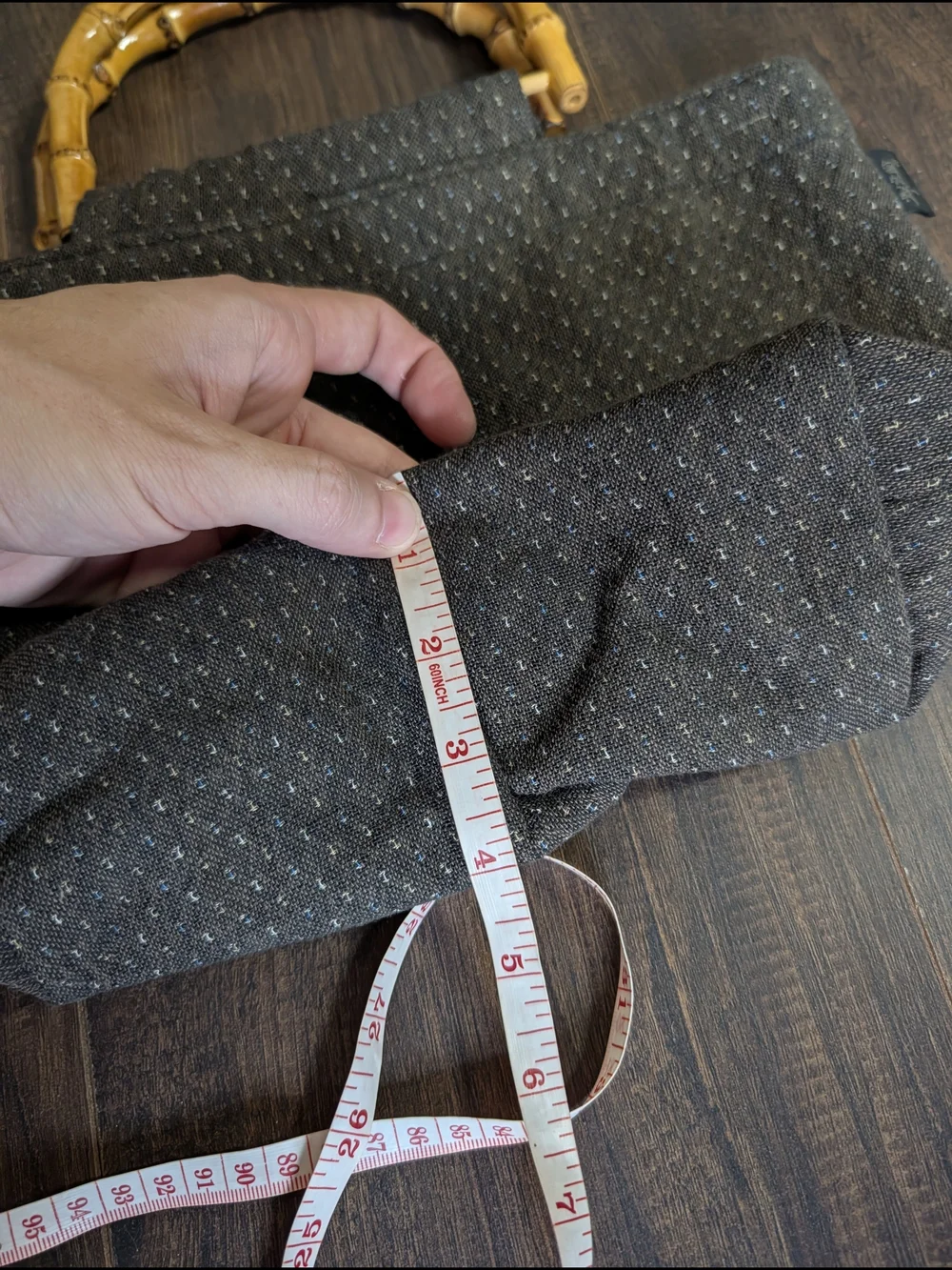 Suiran Kobo Handmade Japanese Woven Sashiko Bamboo Top Handle Handbag Bag